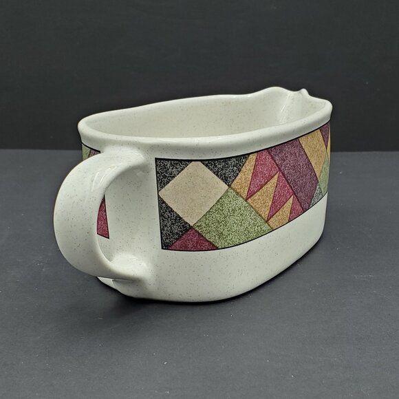Studio Nova Palm Desert Gravy Boat Multicolor Geometric Southwest Sauce Boat - Picture 2 of 6